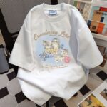 MML6852 Original print 【 21 pieces of 220g pure cotton+large size+threaded collar+wrapped shoulder 】 round neck short sleeved women