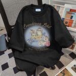 MML6852 Original print 【 21 pieces of 220g pure cotton+large size+threaded collar+wrapped shoulder 】 round neck short sleeved women