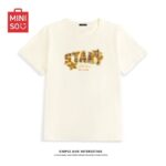 MML6830Original print [40 pieces of 1 * 1 fine cotton+threaded collar+wrapped shoulder] round neck short sleeved women's