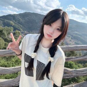MML6859Original print 【 21 pieces of 220g pure cotton+large size+threaded collar+wrapped shoulder 】 round neck short sleeved women