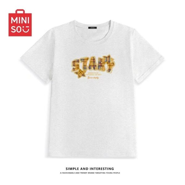 MML6830Original print [40 pieces of 1 * 1 fine cotton+threaded collar+wrapped shoulder] round neck short sleeved women's