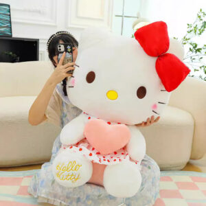 Cartoon KT Cat Plush Doll Flower Skirt Embracing Heart Butterfly