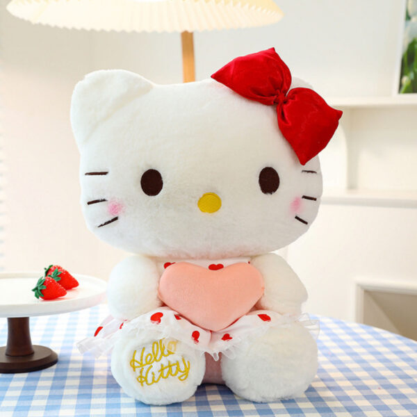 Cartoon KT Cat Plush Doll Flower Skirt Embracing Heart Butterfly