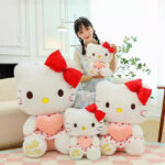 Cartoon KT Cat Plush Doll Flower Skirt Embracing Heart Butterfly
