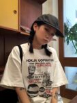 MML6860 Original print 【 21 pieces of 220g pure cotton+large size+threaded collar+wrapped shoulder 】 round neck short sleeved women