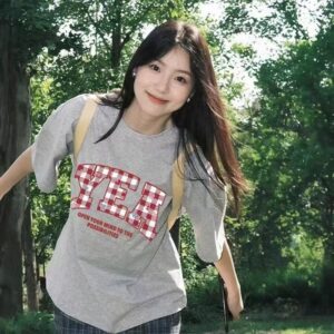 MML6832Original print [21 pieces of 220g pure cotton+large size+threaded collar+wrapped shoulder] round neck short sleeved shirt