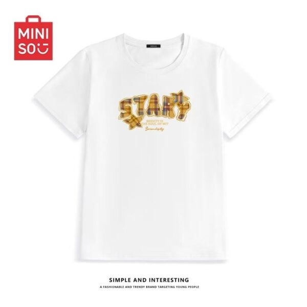 MML6830Original print [40 pieces of 1 * 1 fine cotton+threaded collar+wrapped shoulder] round neck short sleeved women's