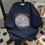 MML6852 Original print 【 21 pieces of 220g pure cotton+large size+threaded collar+wrapped shoulder 】 round neck short sleeved women