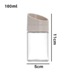 Salt control bottle glass transparent seasoning jar kitchen supplies seasoning bottle 100ml sealed with lid salt jar seasoning set