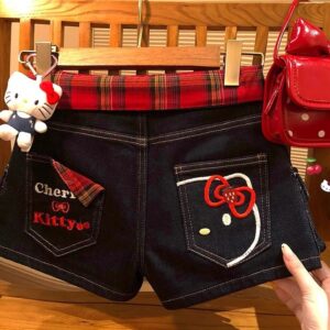 BZ115Hand drawn "Shibuya Spicy Pants" Kitty Cat Spicy Girl Shorts Summer Trendy Jeans