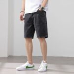 211# 2025 Men's Shorts Summer Thin Style Trendy Brand Loose and Versatile Cowboy Mid Pants Korean Edition Embroidered Trendy Pentagram Pants