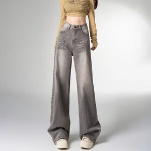 G3010 Retro wide leg pants for women in autumn 2024, new high waisted slimming and loose hanging straight leg floor pants