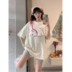 MML6818Original workmanship [220g pure cotton+large size+threaded collar+wrapped shoulder] Round neck short sleeved women's
