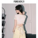 148022【 Original Bark Wrinkle 】 Caution Machine Back Hollow Strap T-shirt Women's Apricot Pure Desire Small Shirt Slim Short Sleeve Top