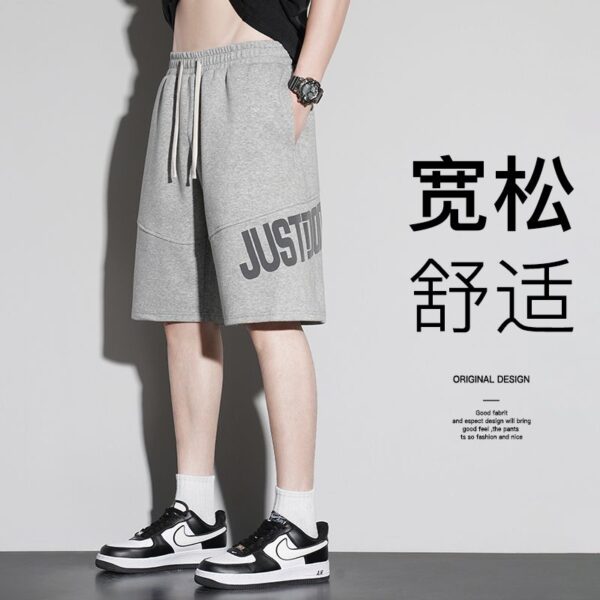 D032Summer new ice silk shorts, summer thin style, worn outside, sporty, quick drying, 5-point casual shorts for men