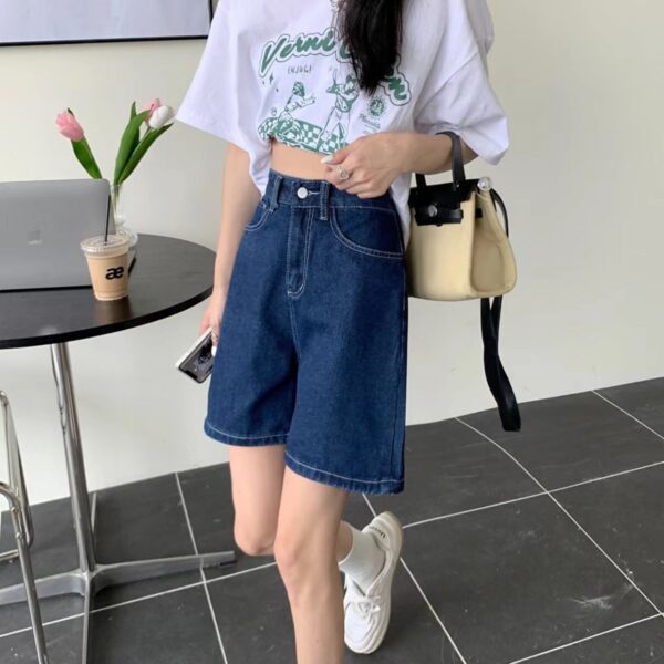 M693-22025 new denim high waisted shorts with slim design, niche women's pants, Instagram trendy new