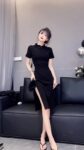 DS093Retro fashion western-style dress for women, summer high-end temperament, socialite, new Chinese style improved cheongsam dress