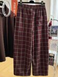 2A332Extra large 300 pound retro checkered casual pants for women in spring and autumn, loose wide leg straight leg pants, slim pants