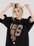 MML6826Original print 【 21 pieces of 220g pure cotton+large size+threaded collar+wrapped shoulder 】 round neck short sleeved women