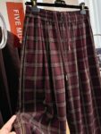 2A332Extra large 300 pound retro checkered casual pants for women in spring and autumn, loose wide leg straight leg pants, slim pants
