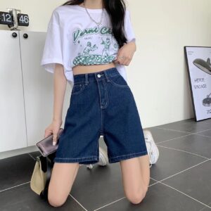 M693-22025 new denim high waisted shorts with slim design, niche women's pants, Instagram trendy new