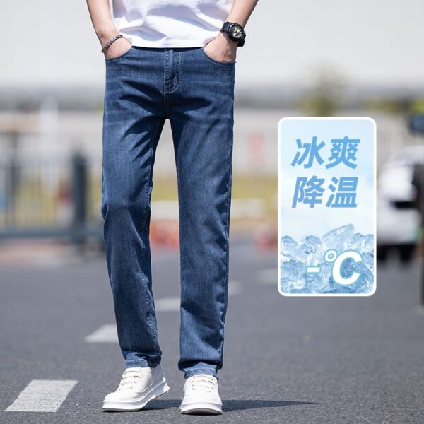 2298黑灰New picture (street photo - road view) Handsome ultra-thin tri color versatile elastic slim straight leg jeans