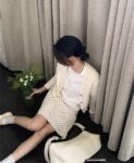 20848-12025 (100% cotton) 21 count 200g pure cotton embroidered bow short sleeved T-shirt for women