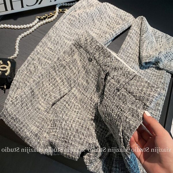 475Xiaoxiang style high-end Xiaoxiang style mid high waist wide leg pants with a hanging feel straight leg casual pants for women
