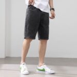 211# 2025 Men's Shorts Summer Thin Style Trendy Brand Loose and Versatile Cowboy Mid Pants Korean Edition Embroidered Trendy Pentagram Pants