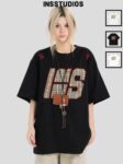 MML6826Original print 【 21 pieces of 220g pure cotton+large size+threaded collar+wrapped shoulder 】 round neck short sleeved women