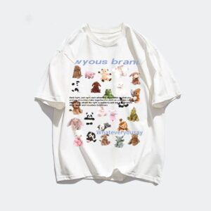 MML6829Original print 【 21 pieces of 220g pure cotton+large size+threaded collar+wrapped shoulder 】 round neck short sleeved women