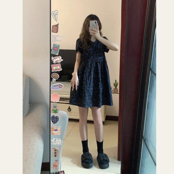 DS118 Temperament Forest style floral dress, petite, 2024 new summer women's clothing, niche design, short skirt