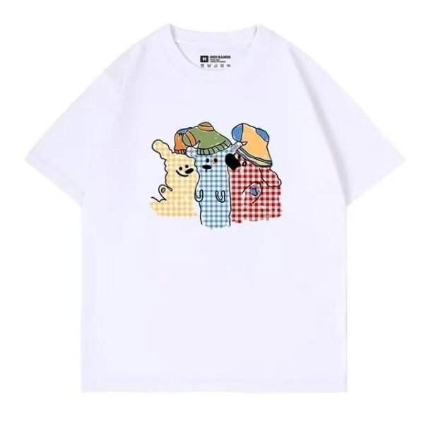 MML6831Original print 【 21 pieces of 220g pure cotton+large size+threaded collar+wrapped shoulder 】 round neck short sleeved women