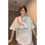 MML6818Original workmanship [220g pure cotton+large size+threaded collar+wrapped shoulder] Round neck short sleeved women's