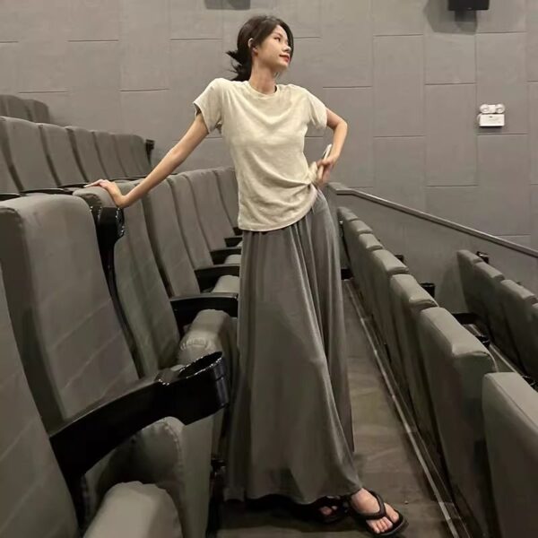 20118-22025 (92 cotton/8 spandex) 40 count 210g pure cotton summer t-shirt for women, front shoulder short sleeved