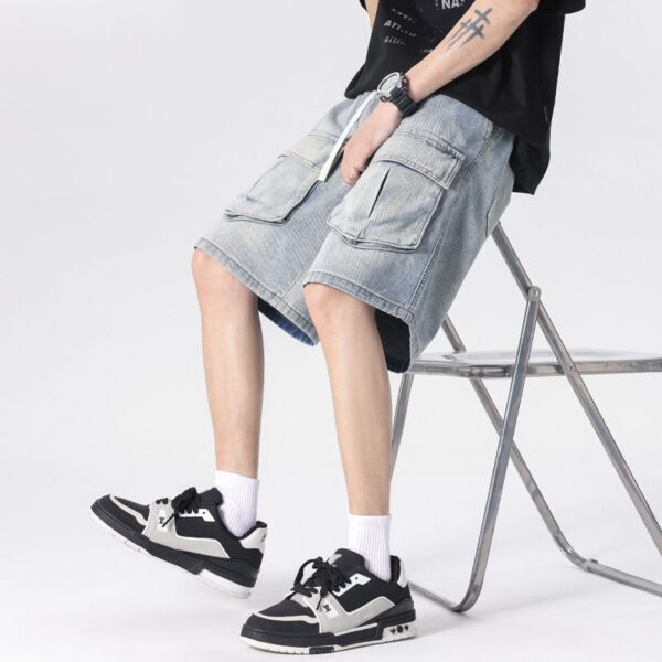 2025 Summer New Loose Trendy Brand Denim Shorts for Men
