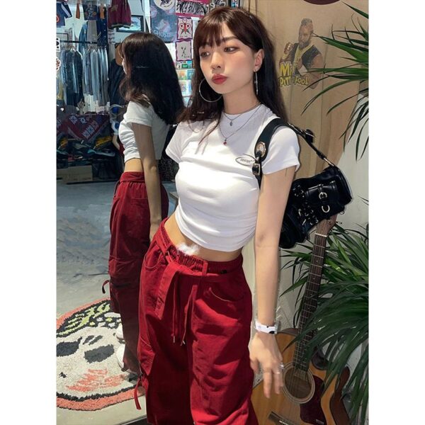483 pantsDesign workwear pants for women, summer loose casual sports wide leg pants for women