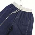 H01-1Lace up elastic curved knife pants for women, thick in size, high waist and wide leg jeans, with a hanging feeling, long pants for floor dragging, straight leg pants