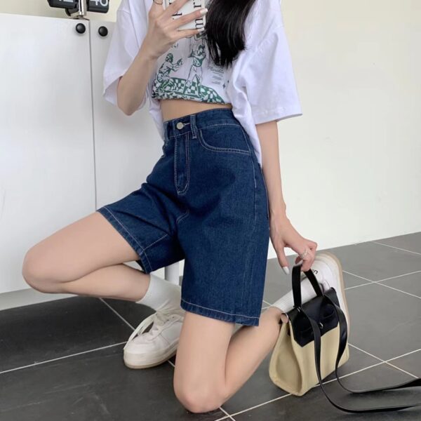 M693-22025 new denim high waisted shorts with slim design, niche women's pants, Instagram trendy new