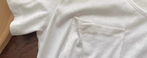 201512025 new 100% cotton, pure cotton, bamboo knot cotton pocket short sleeved T-shirt for women, loose oversized