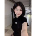 201572025 (92 cotton/8 spandex) 40 count 210g pure cotton liquid metal short sleeved T-shirt for women's summer wear
