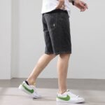 211# 2025 Men's Shorts Summer Thin Style Trendy Brand Loose and Versatile Cowboy Mid Pants Korean Edition Embroidered Trendy Pentagram Pants