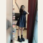 DS118 Temperament Forest style floral dress, petite, 2024 new summer women's clothing, niche design, short skirt
