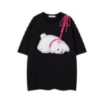 MML6818Original workmanship [220g pure cotton+large size+threaded collar+wrapped shoulder] Round neck short sleeved women's