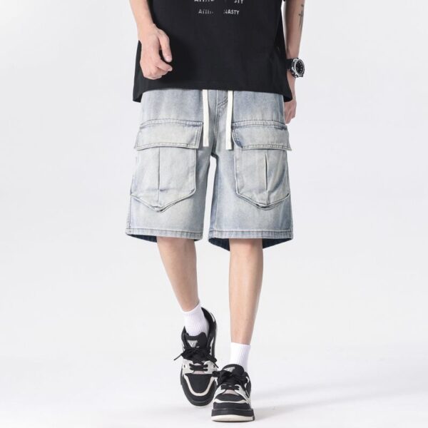 2025 Summer New Loose Trendy Brand Denim Shorts for Men