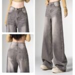 G3010 Retro wide leg pants for women in autumn 2024, new high waisted slimming and loose hanging straight leg floor pants
