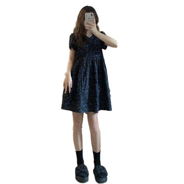 DS118 Temperament Forest style floral dress, petite, 2024 new summer women's clothing, niche design, short skirt