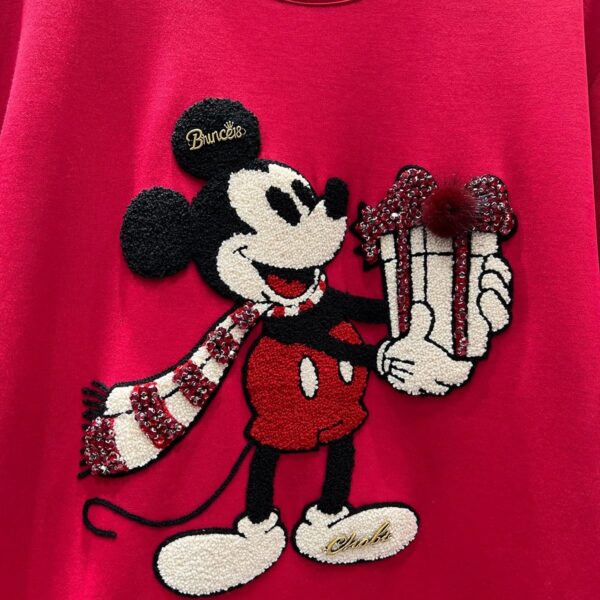 2060192025 New Style -32 Double Yarn One Size Mickey Short Sleeve T-shirt for Women Winter Large Edition Medium Length