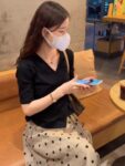 202492025 (92 cotton/8 spandex) 40 count 210g pure cotton irregular shoulder short sleeved T-shirt for women
