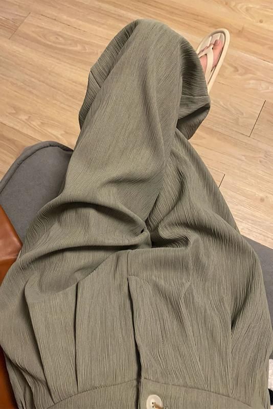 480Bark wrinkled retro pleated high waisted suit pants for women in summer, loose and hanging wide leg pants for women